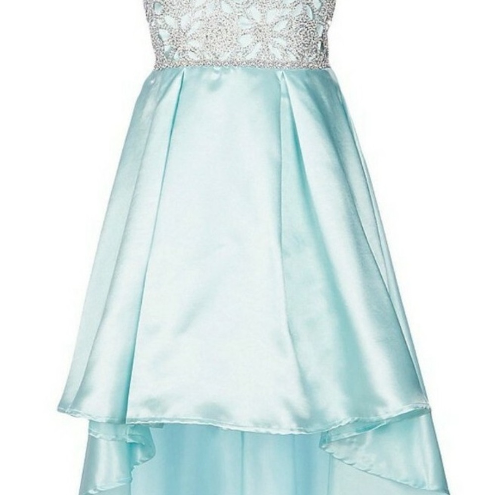 Speechless Light Blue and Silver Kids Formal Dress